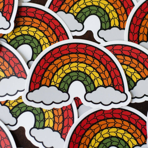 Rainbow Knitting Sticker