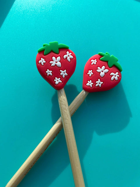 Kawaii Red w White Flowers Strawberry Fruit Gift for Knit
