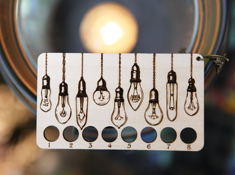 Edison Bulb Embroidery Floss Storage - Maple Wood Rectangle