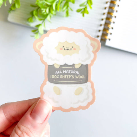 Cute Sheep Wool Yarn Skein Waterproof Knitting Vinyl Sticker