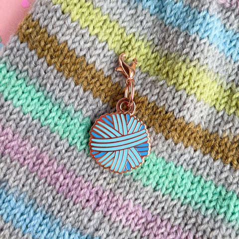 Blue Yarn Ball Charm