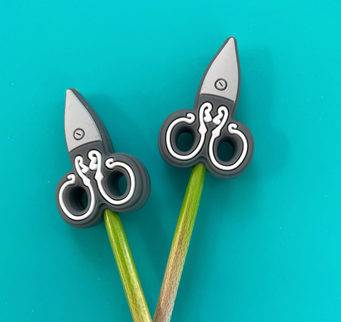 Knitting Needle Point Protectors Scissors