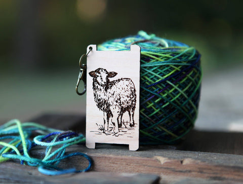 Sheep Spinners WPI Ruler for Yarn Gauge in Cherry Wood