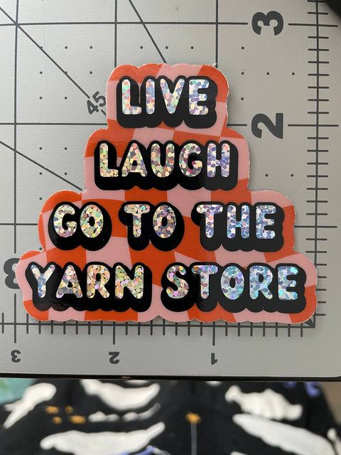 Glitter Vinyl Sticker - Yarn Store LYS Knitting Crochet