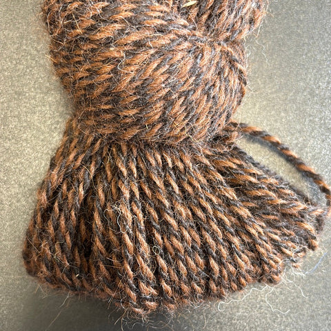 Alpaca barber pole yarn