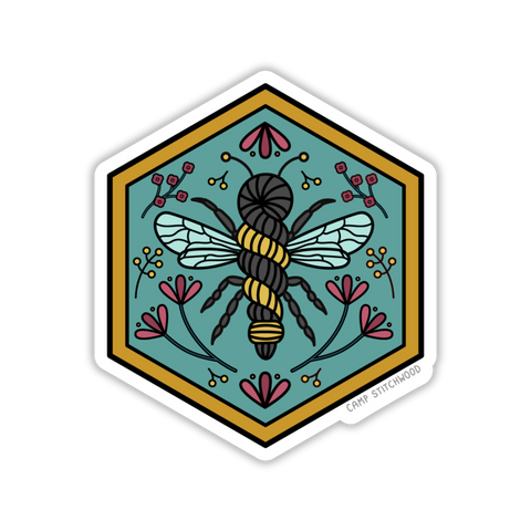 Hexagon Bee Sticker