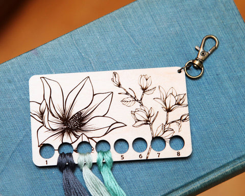 Magnolia Embroidery Floss Storage Holder - Maple Wood