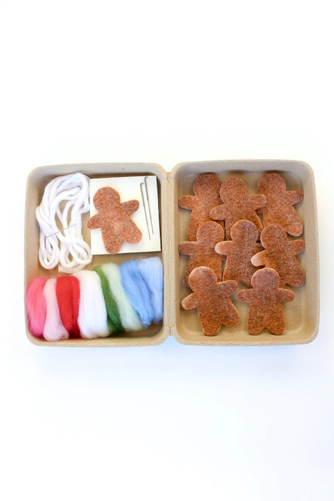 Gingerbread Cookie Felting Craft Kit - Single Maker Kit (1 foam pad and 2 Needles)