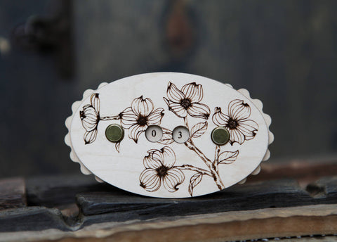 Maple Wood Dogwood Flower Knitting Row Counter
