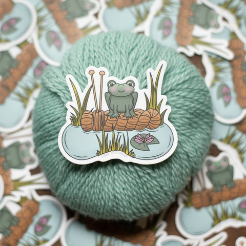 Frog on a Log Sticker