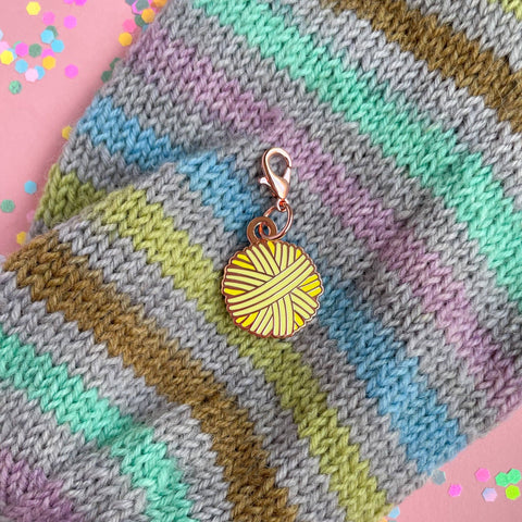 Yellow Yarn Ball Charm