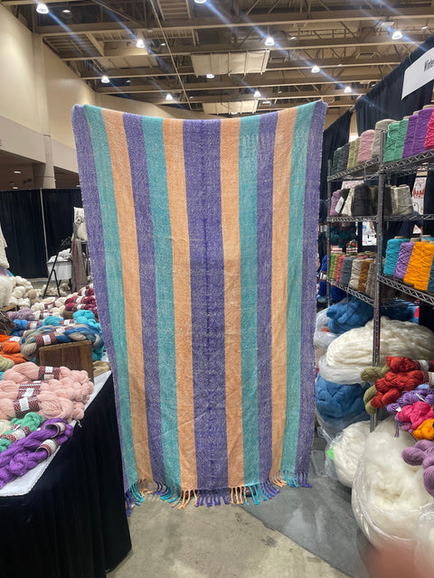 Large hand woven blanket approx 49x72