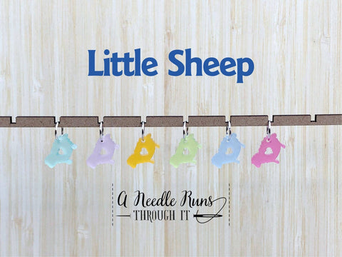 Little Pastel Sheep  - Stitch Markers (set of 6)