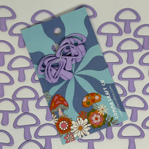 EXCLUSIVE Mushroom Knitting Stitch Marker Snag Free LAVENDER