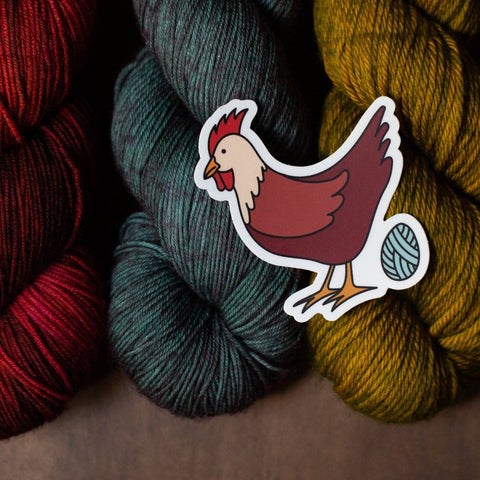 Yarn Chicken Knitting Sticker