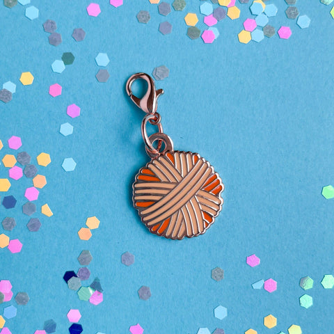 Orange Yarn Ball Charm