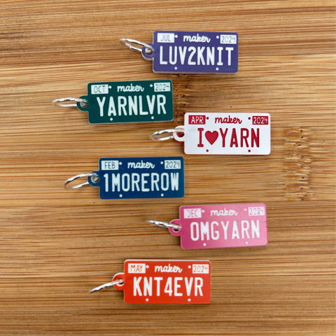 Knitting License Plates - Stitch Markers (set of 6)