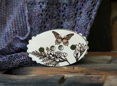 Butterfly with Flowers Knitting and Crochet Row Counter