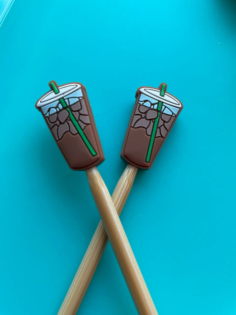 Knitting Needle Point Protectors Iced Coffee Tea Food Drink