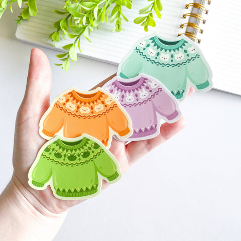 Cute Fair Isle Knit Sweater Waterproof Matte Vinyl Sticker