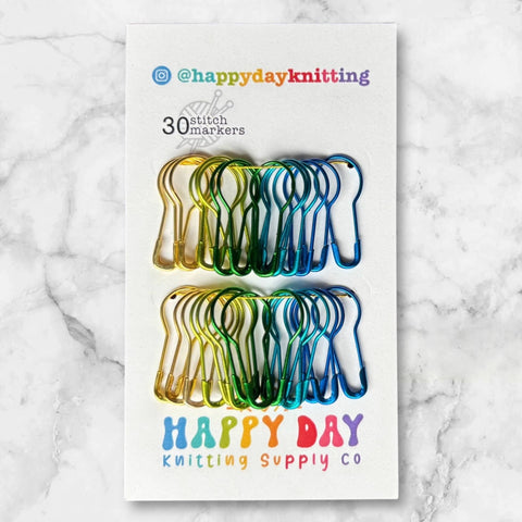 30 Locking Bulb Pin Stitch Markers - Core Colourways