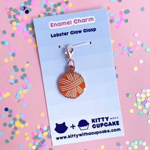 Orange Yarn Ball Charm