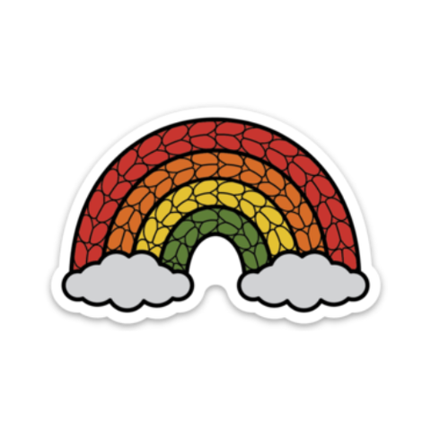 Rainbow Knitting Sticker
