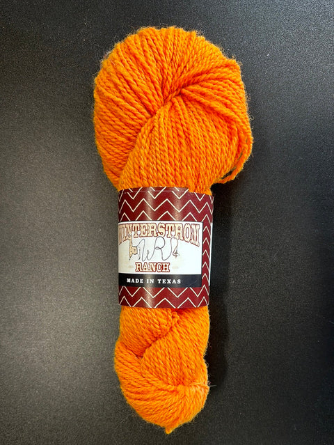 Fluorescent orange Horn Dorset yarn