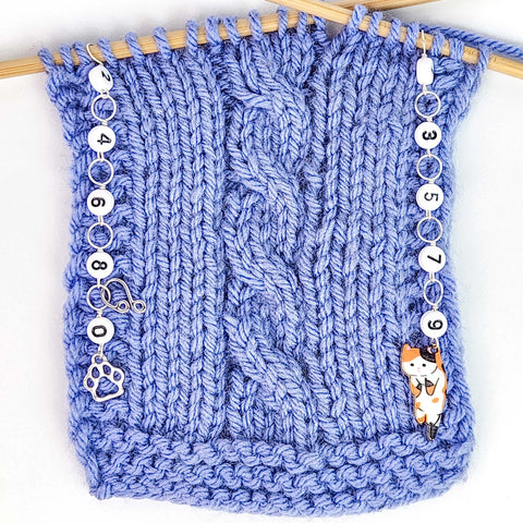 Twice Sheared Sheep Cat Lovers Flat Knitting/ Odd & Even Knitting Row Counter Set