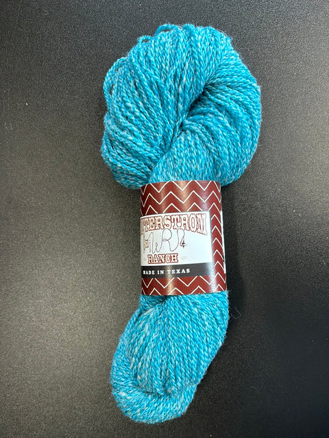 Teal and white yarn Corriedale Yarn