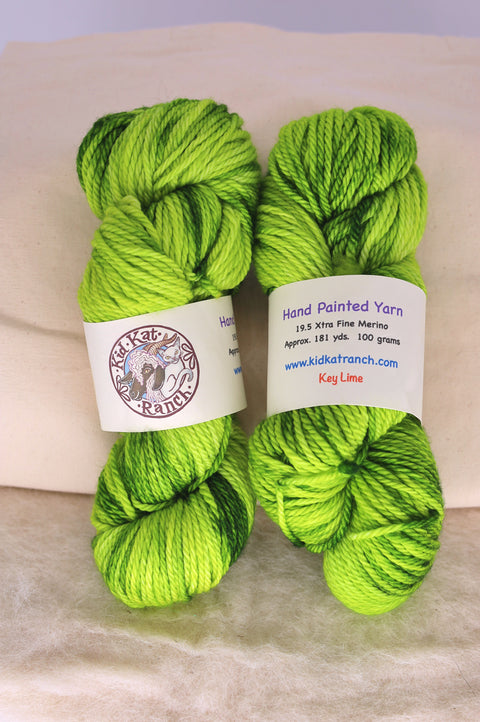 Key Lime - Hand Painted Yarn - Extra Fine Merino