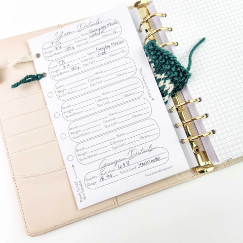 Twice Sheared Sheep Teal Heart Project Journal Planner for Knitters & Crocheters