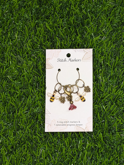 Bee and bloom Stitch markers