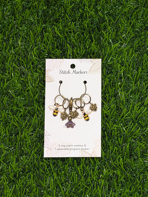 Bee and bloom Stitch markers