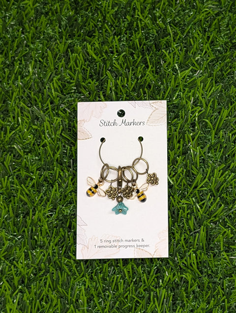 Bee and bloom Stitch markers
