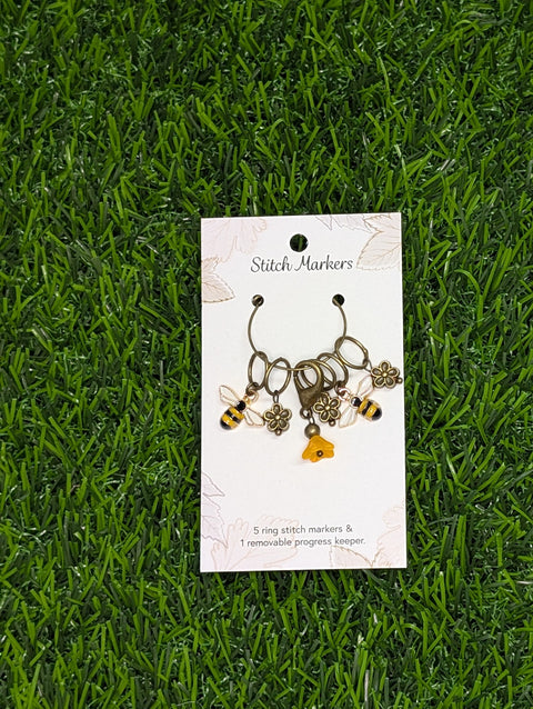 Bee and bloom Stitch markers