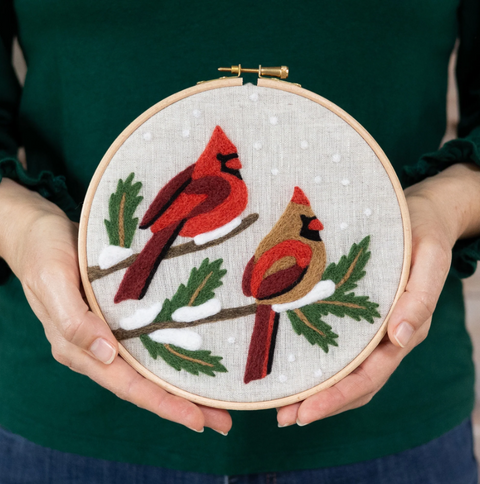 Winter Cardinals felting kit