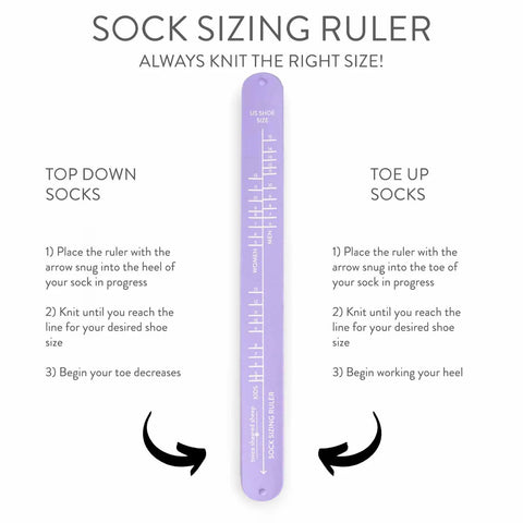 Twice Sheared Sheep Sock Sizing Ruler - Sock Knitting Bracelet Ruler