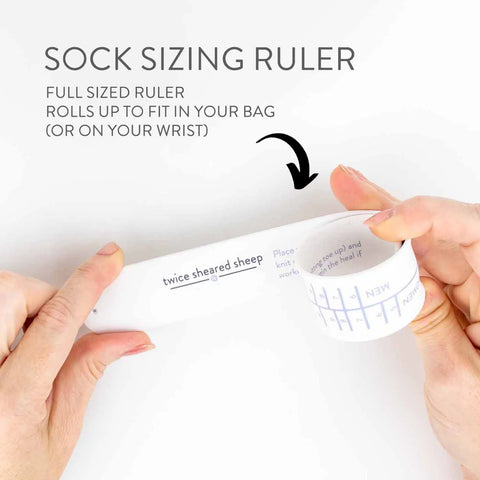 Twice Sheared Sheep Sock Sizing Ruler - Sock Knitting Bracelet Ruler