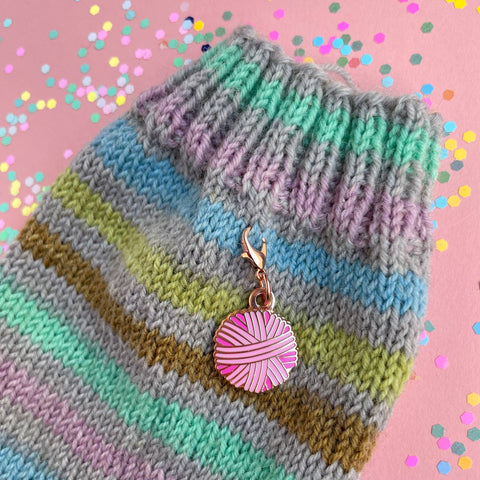 Pink Yarn Ball Charm