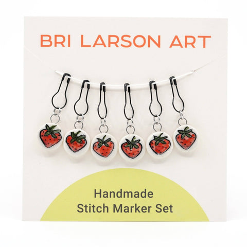 Strawberry Stitch Marker Set - Pin Version