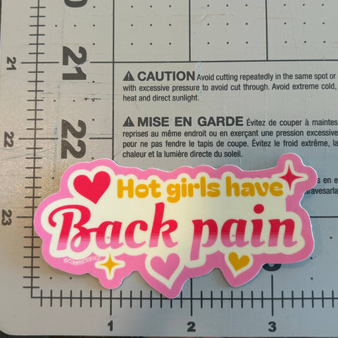 Vinyl Laptop Bumper Sticker - Hot Girls Have Back Pain