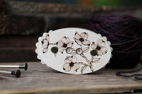 Maple Wood Dogwood Flower Knitting Row Counter