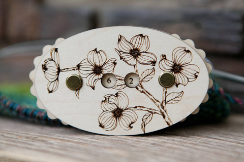Maple Wood Dogwood Flower Knitting Row Counter