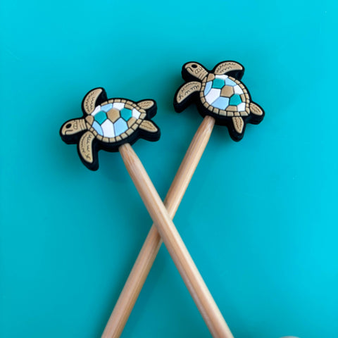 Sea Turtle Honu Ocean Nature Knitting Needle Stoppers Point