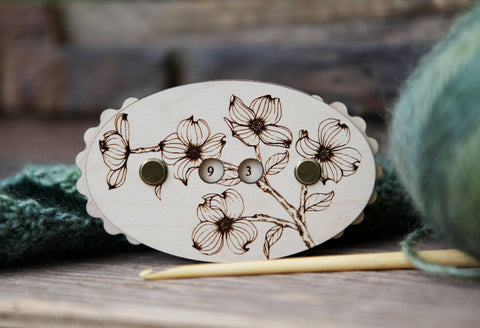 Maple Wood Dogwood Flower Knitting Row Counter