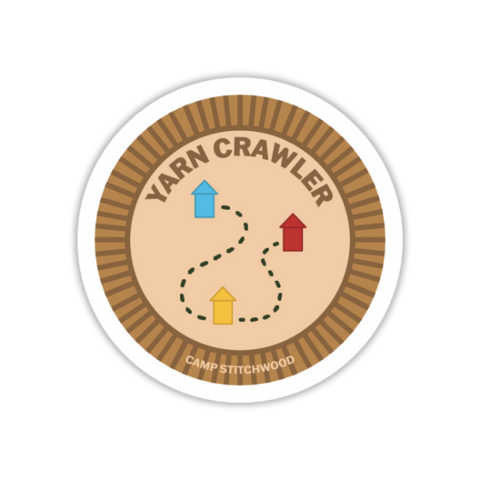 Yarn Crawler Badge Sticker