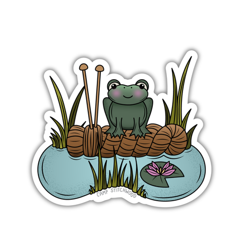 Frog on a Log Sticker
