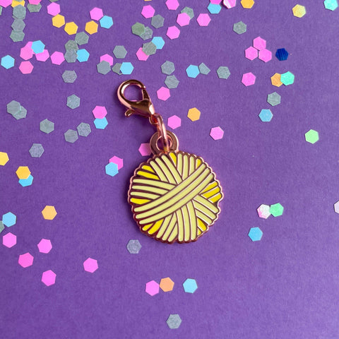 Yellow Yarn Ball Charm