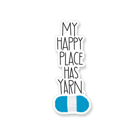 Happy Place Has Yarn, Knitting Vinyl Sticker